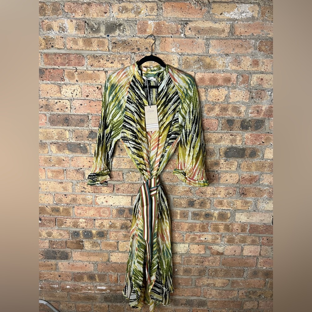 Devotion Twins printed maxi dress with tie, size S never been worn